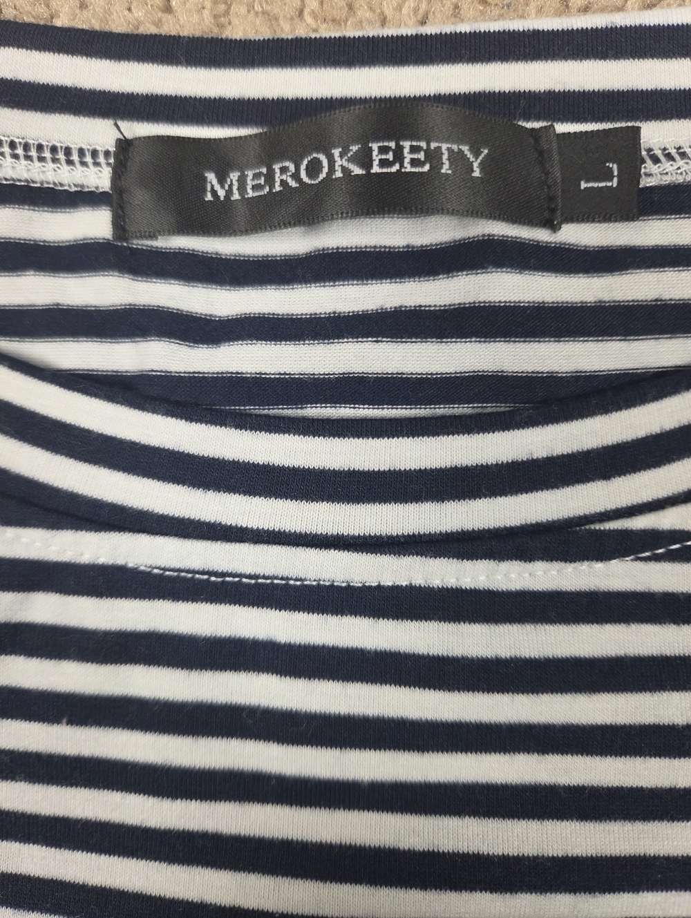 Elegant Striped Black and White Midi Dress - Picture 2 of 9